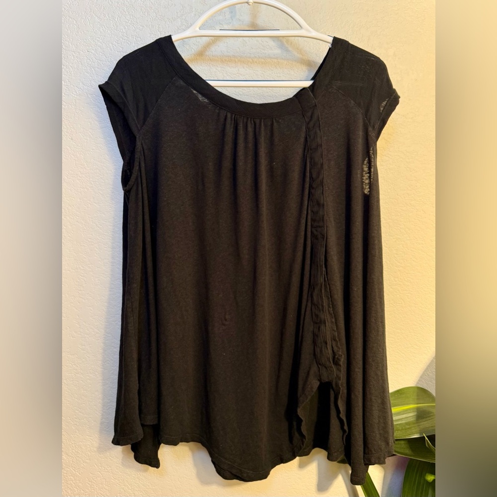 Free People Black Blouse